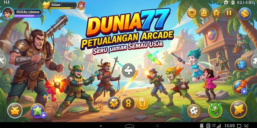 Tangkapan layar DUNIA77 menampilkan aksi gameplay Arcade yang mendebarkan.