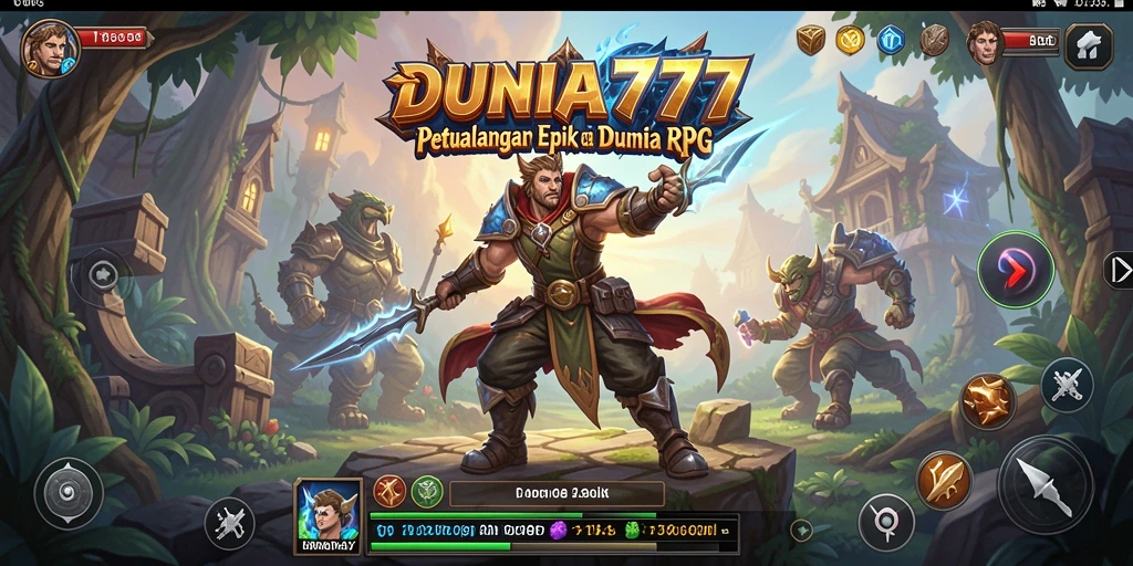 Screenshot dari gameplay RPG DUNIA777 menampilkan pertarungan seru dan grafik menawan.