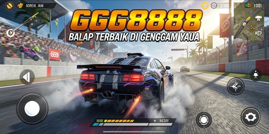 Screenshot GGG888 menampilkan aksi balap mendebarkan dan grafik memukau.