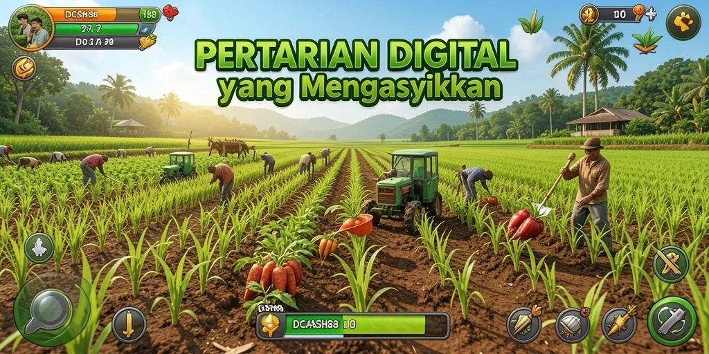 Tangkapan layar IDCASH88 menampilkan grafik indah dan gameplay pertanian yang seru.