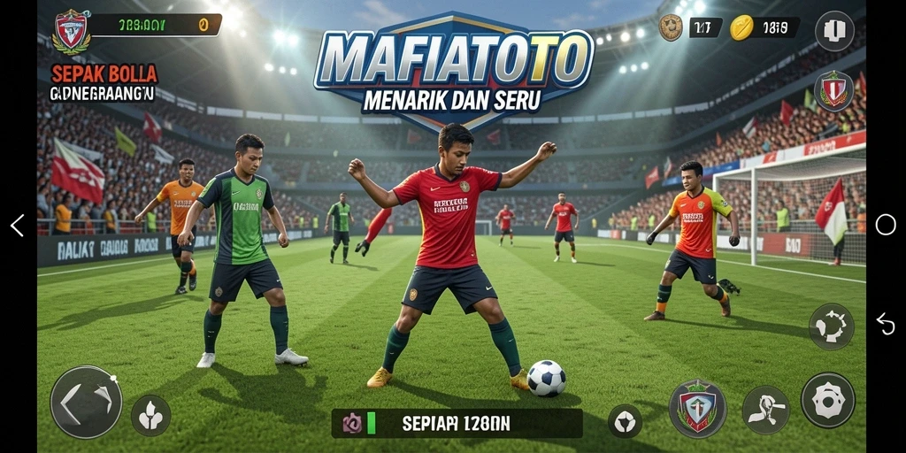 Tampilan seru dari gameplay MAFIATOTO dengan aksi sepak bola yang menegangkan.