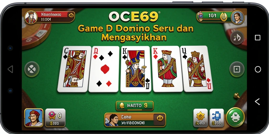 Gameplay seru OCE69 di layar dengan peran Domino.