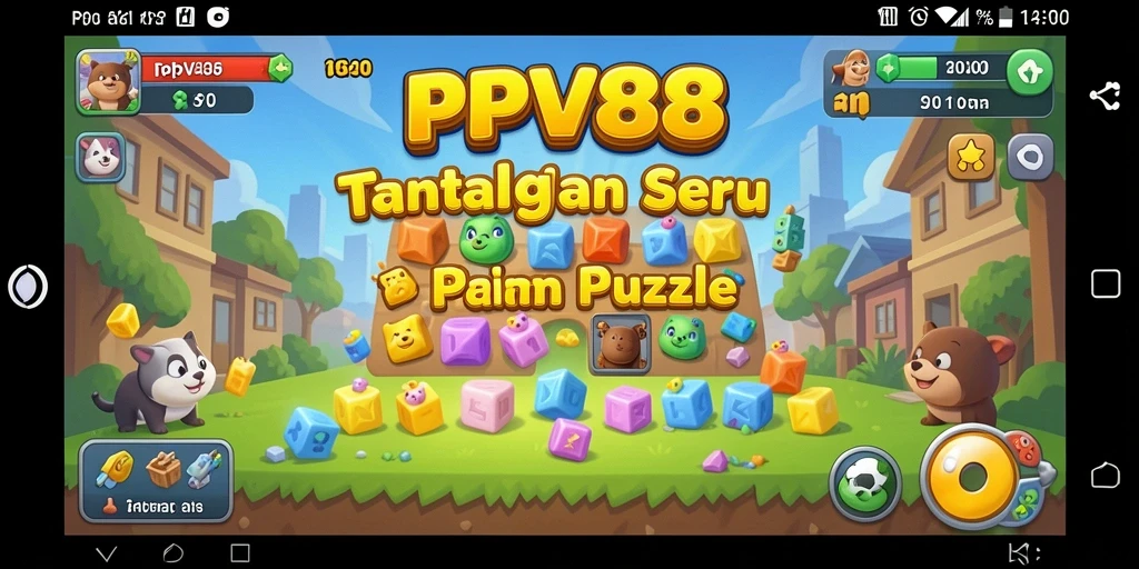 Screenshot menampilkan gameplay menarik dari PPV88 dengan teka-teki berwarna-warni.