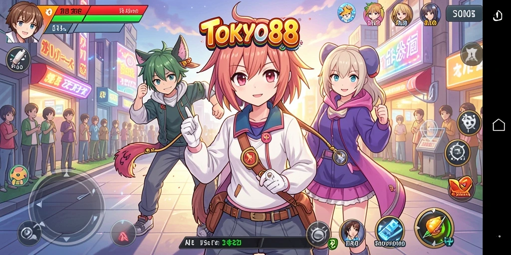 Screenshot gameplay TOKYO88 menampilkan karakter anime dalam aksi menarik.